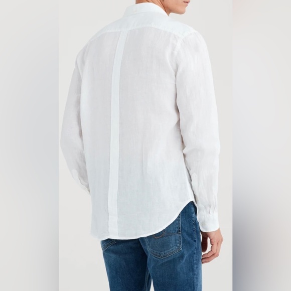 NWT, Long Sleeve Linen Front Pocket Shirt in Cloud White - Picture 4 of 5